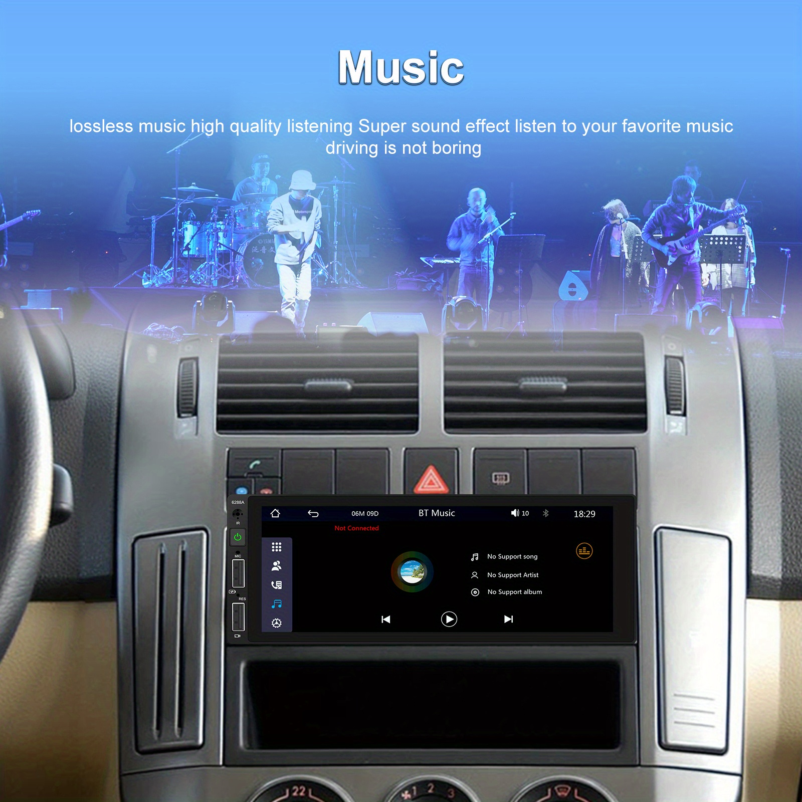 Pantalla Coche CAR Play / Android Auto / Transmisor FM / AUX / Camara Touch  Black - 55040463