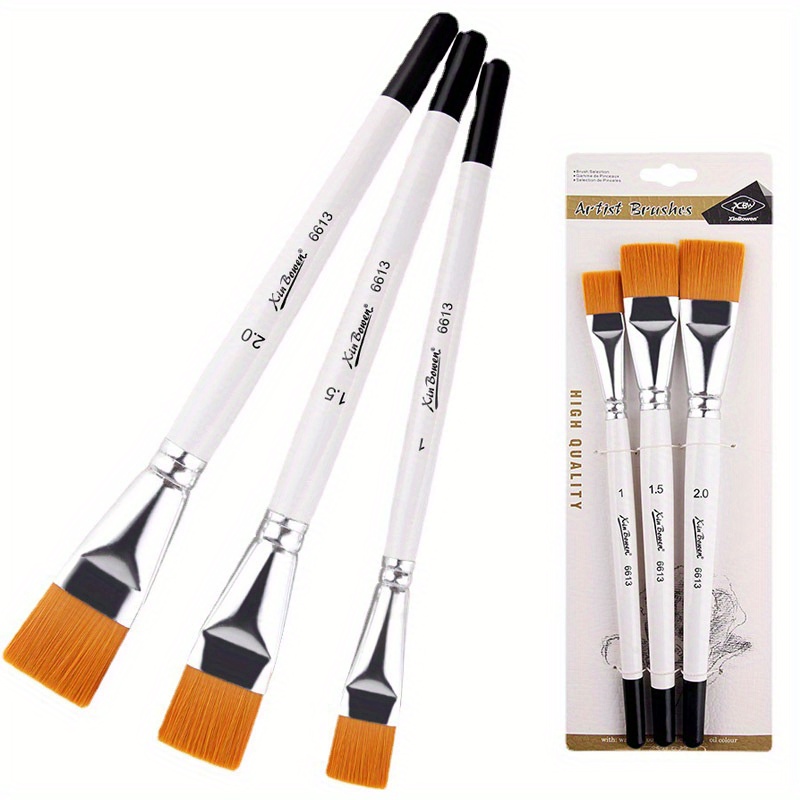 Set 3 pennelli per pittura piatti 3 misure - Best Pet&House