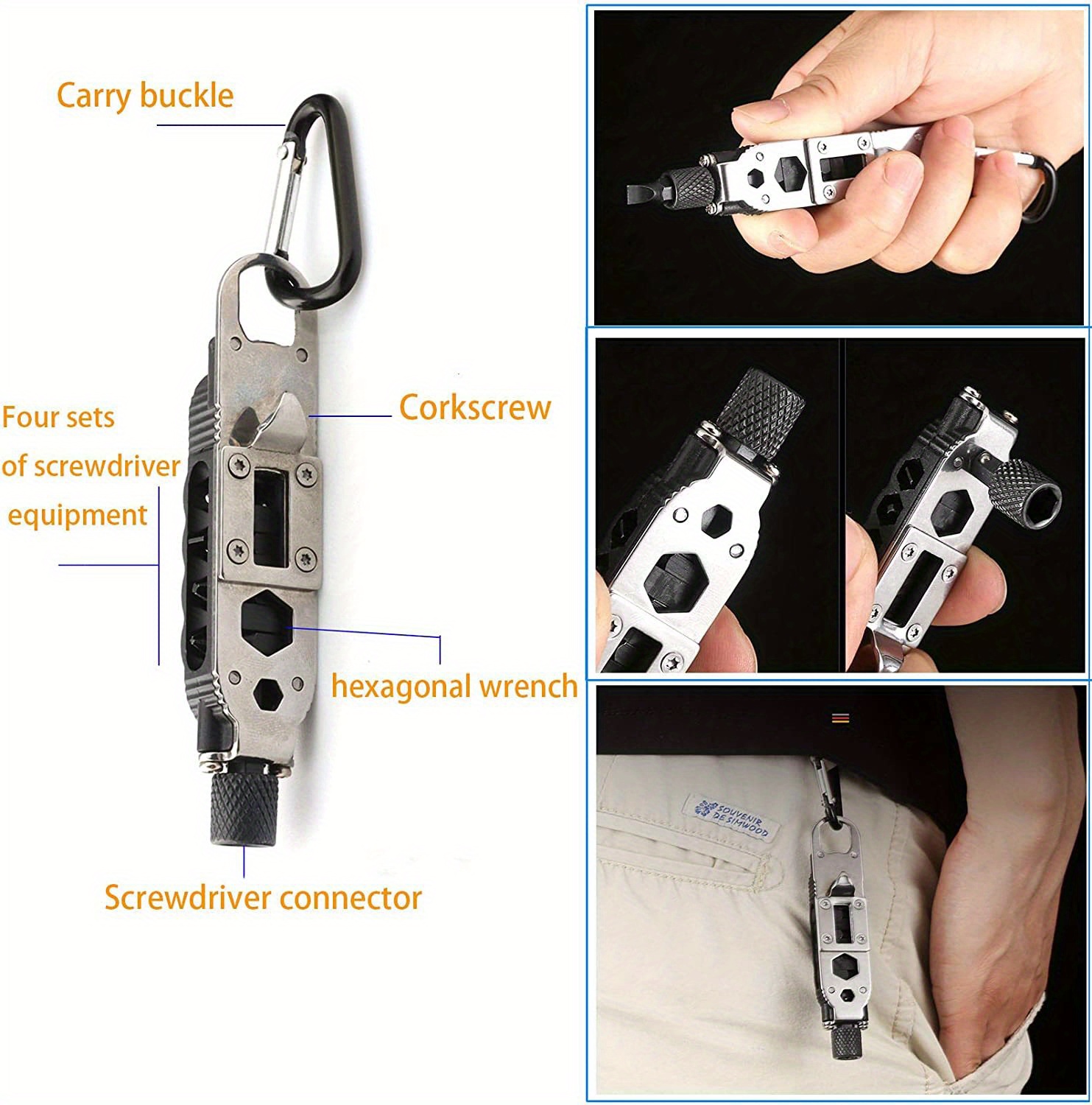 Acheter PDTO porte-clés tournevis poche Mini outil porte-clés Portable pour  la réparation extérieure