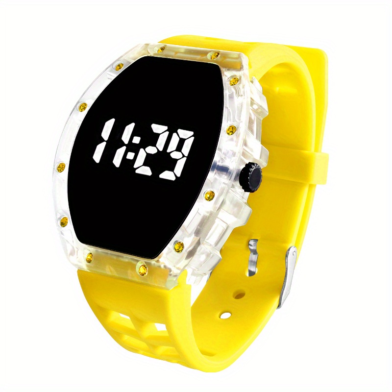 Cool and Trendy Outdoor Sports Large-Screen Dial Digital Watches, Yellow