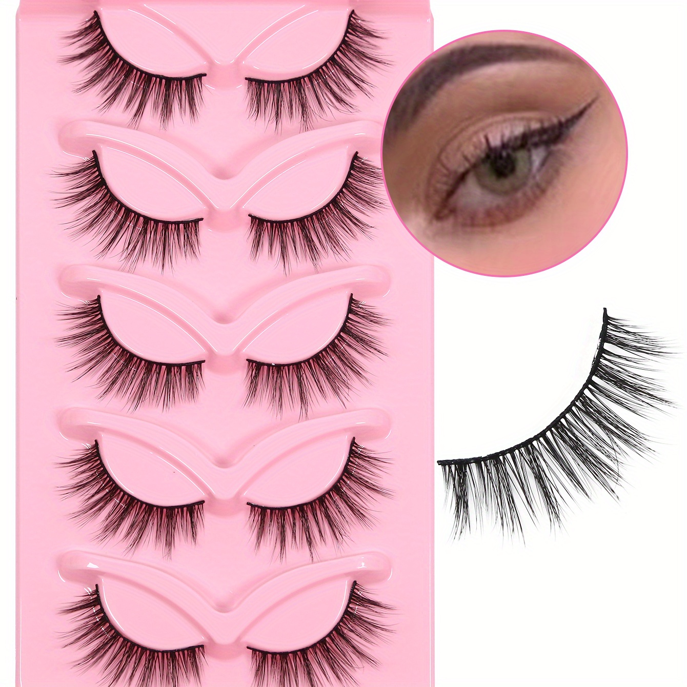 3D Thick False Eyelashes Cat Eye Fluffy Lashes C Curling Lashes