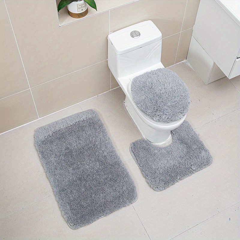 Non Slip Thick Shaggy Chenille Plum Bathroom Rug Sets, Thickened Hot Melt  Rubber Bottom Bath Mats For Bathroom, Bath Rugs Quick Dry Machine Washable  For Shower Mat - Temu