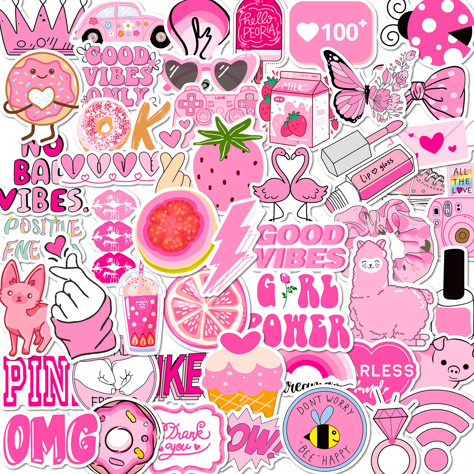 Colorful Cute Girl Stickers Perfect Notebooks Water Bottles - Temu