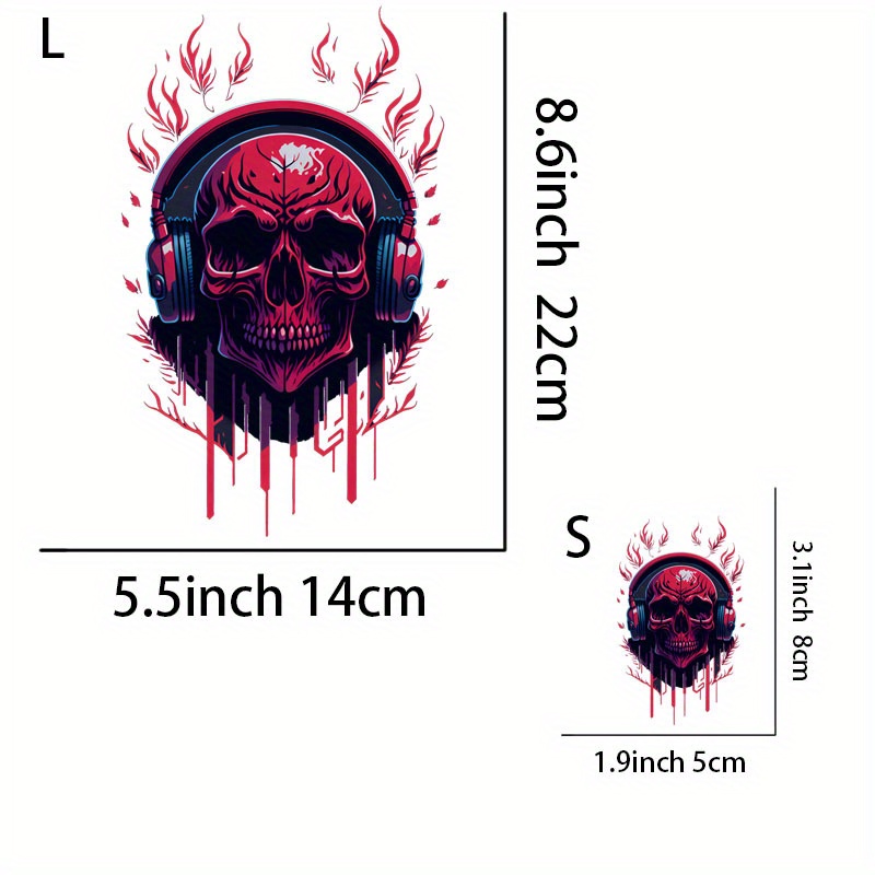 Music Skull Iron Transfer Stickers Diy Clothing Accessories - Temu