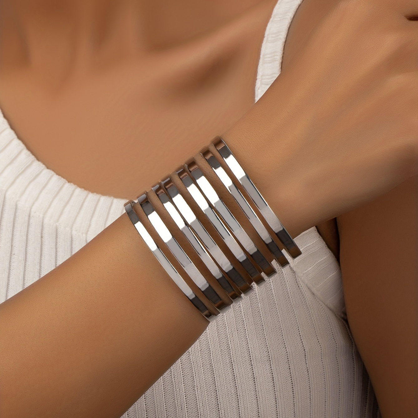 E-shop Damen-Armband aus Metall im böhmischen minimalistischen Punk-Stil mit geometrischem Ausschnitt, geeignet für Partys den