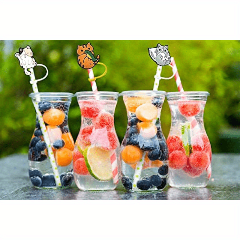 Reusable Silicone Straw Toppers - Cute Cartoon Cat Design - Dustproof And  Hygienic - Perfect Cup Accessories - Temu