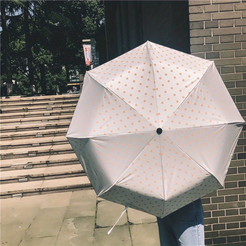 1pc Moda Lunares Paraguas Mujer Plegable Pequeño Fresco - Temu