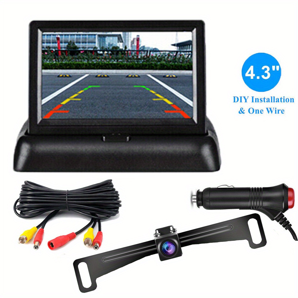 With A Camera And A Foldable Car Lcd Display, The Car Rearview System Temu