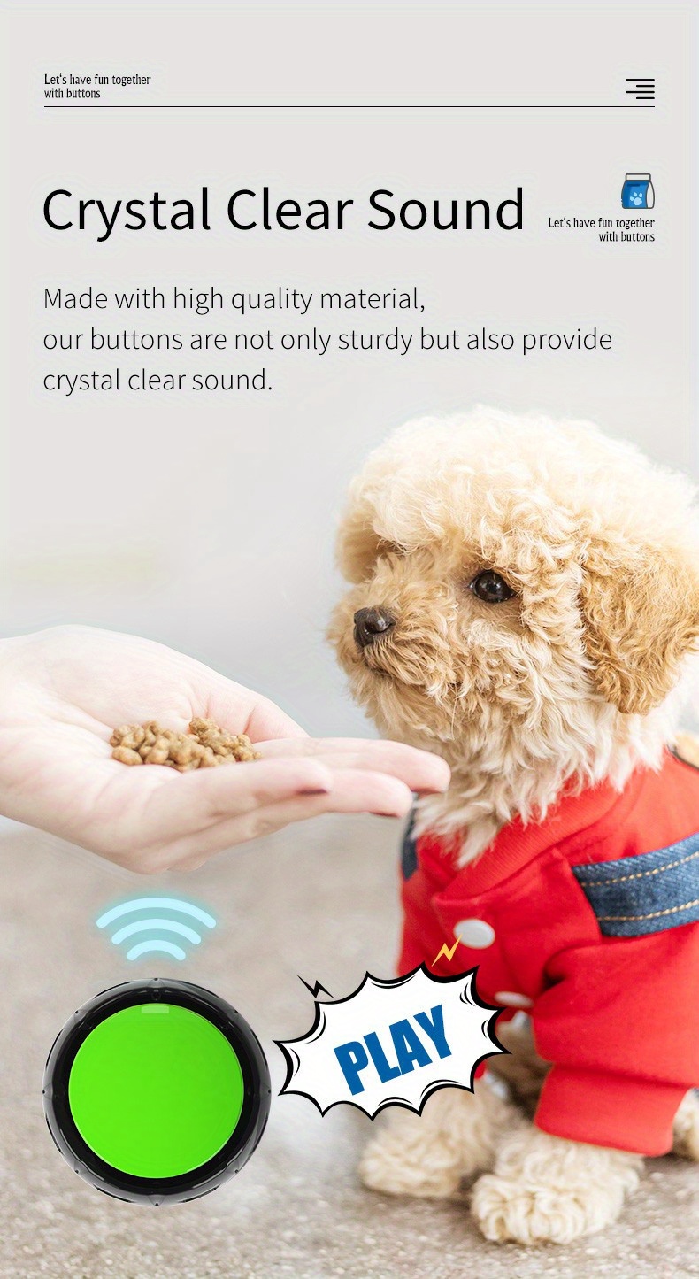 Recordable Talking Buttons Pet Training Train Cats Dogs Ease Temu New