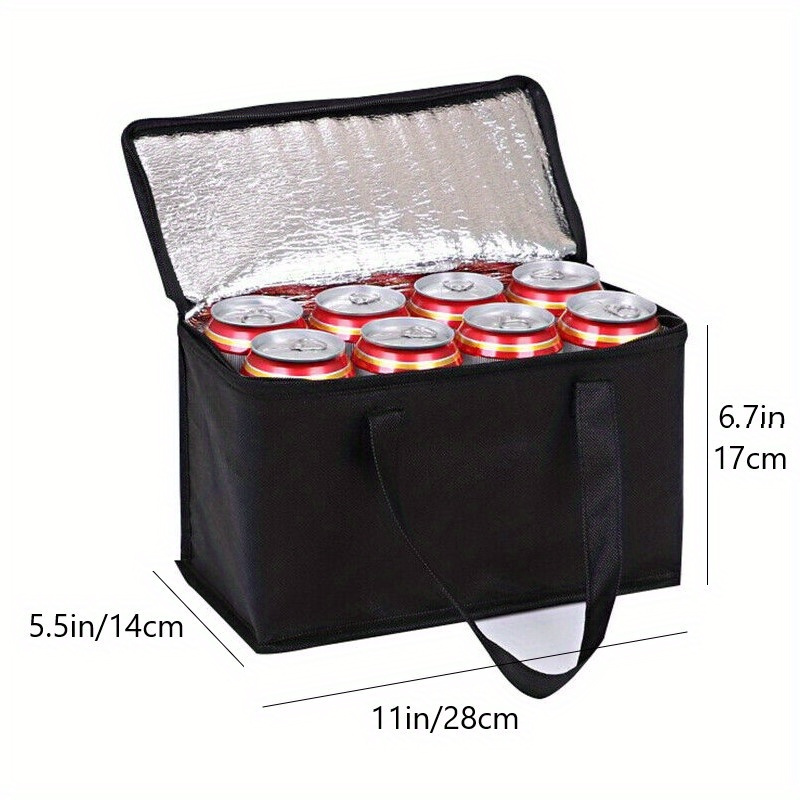 Dropship Pack Of 100 Metallic Reusable Hot Or Cold Insulated Thermal Cooler  Bags 13 X 19 X 7.5 Food; Lunch; Storage Thermal Carry Bags 13x19x7.5  Grocery; Fruit; Meat; Vegetables; Ice-cold Beverages. to