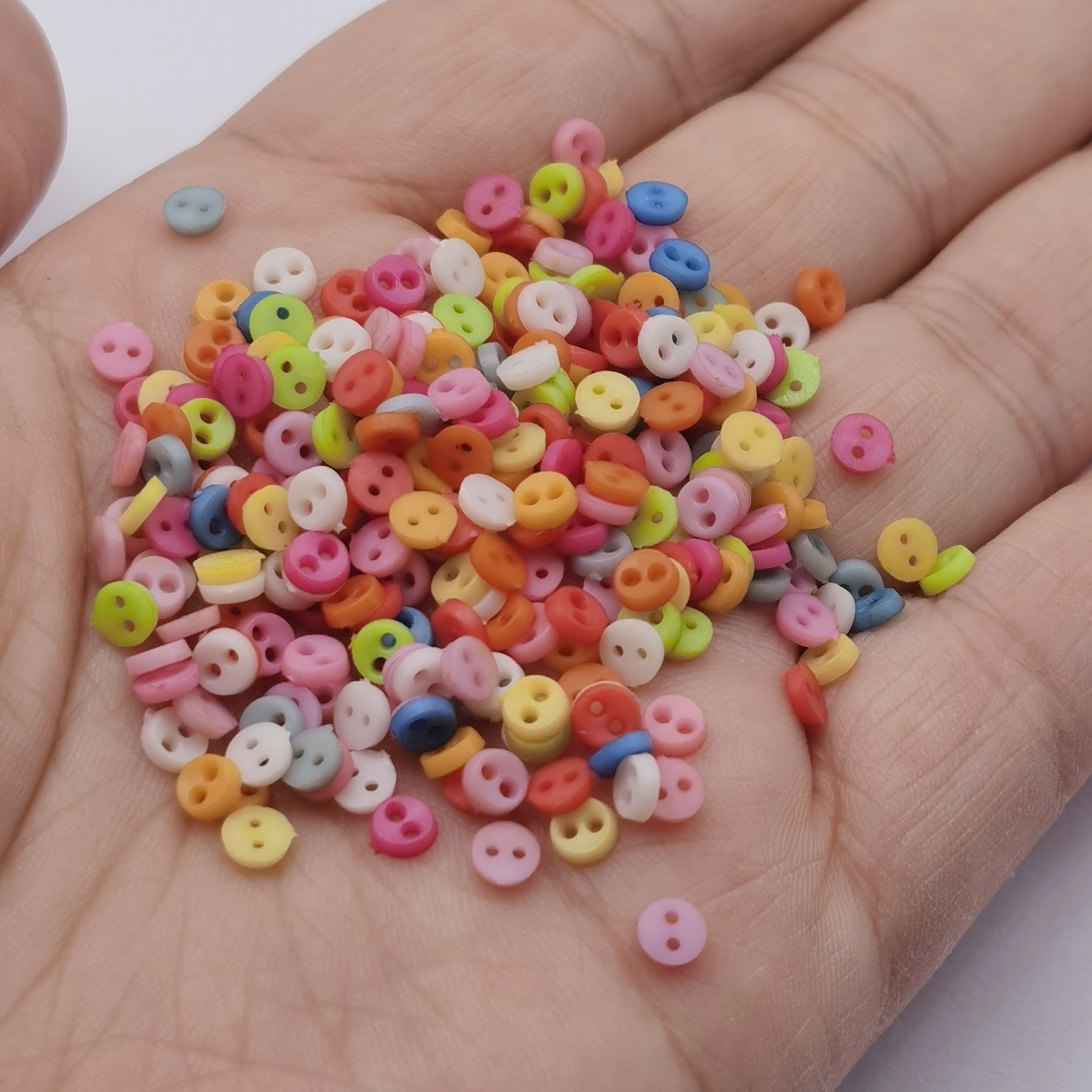 Plastic Multicoloured Mixed Round Buttons For Diy Doll - Temu