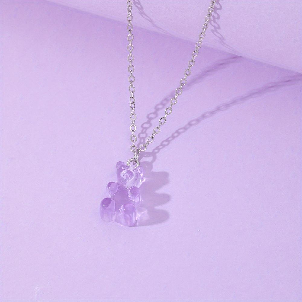 Kawaii Two Toned Resin Gummy Bear Charm, Pendant, for Necklace