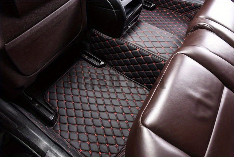 Tapis de sol de voiture en cuir artificiel, intérieur de voiture