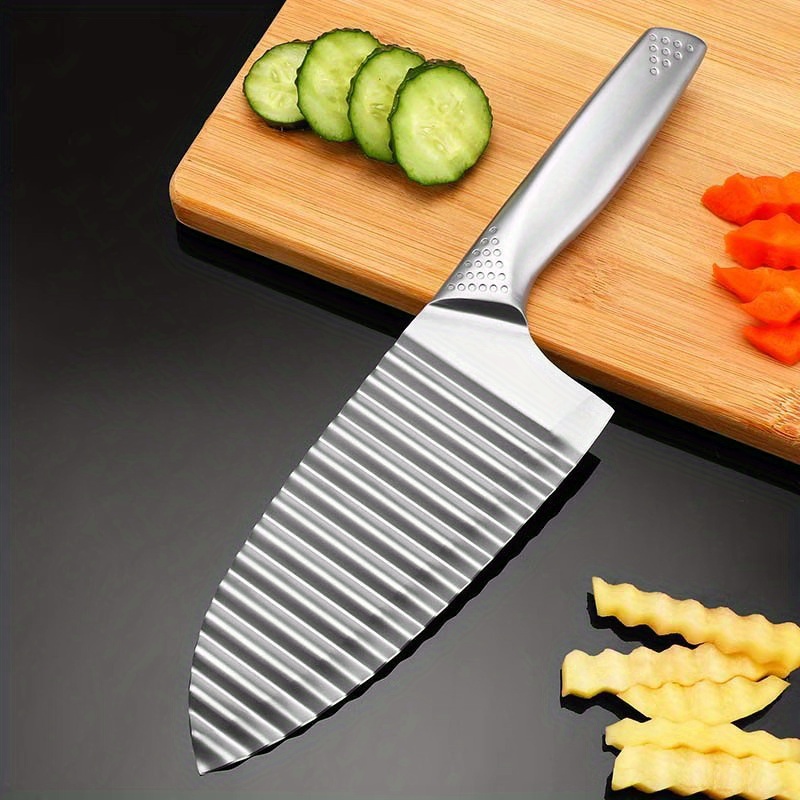 French Fry Cutter, Potato Wave Knife, Stainless Steel Wolf Tooth Knife,  Household Potato Slicer, Fancy Corrugated Knife Potato Cutter, Kitchen  Supplies - Temu