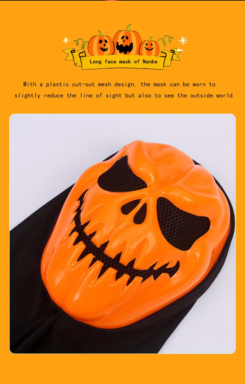 1pc Mens Halloween Mask Carnival Party Pumpkin Mask Horror Wacky Full