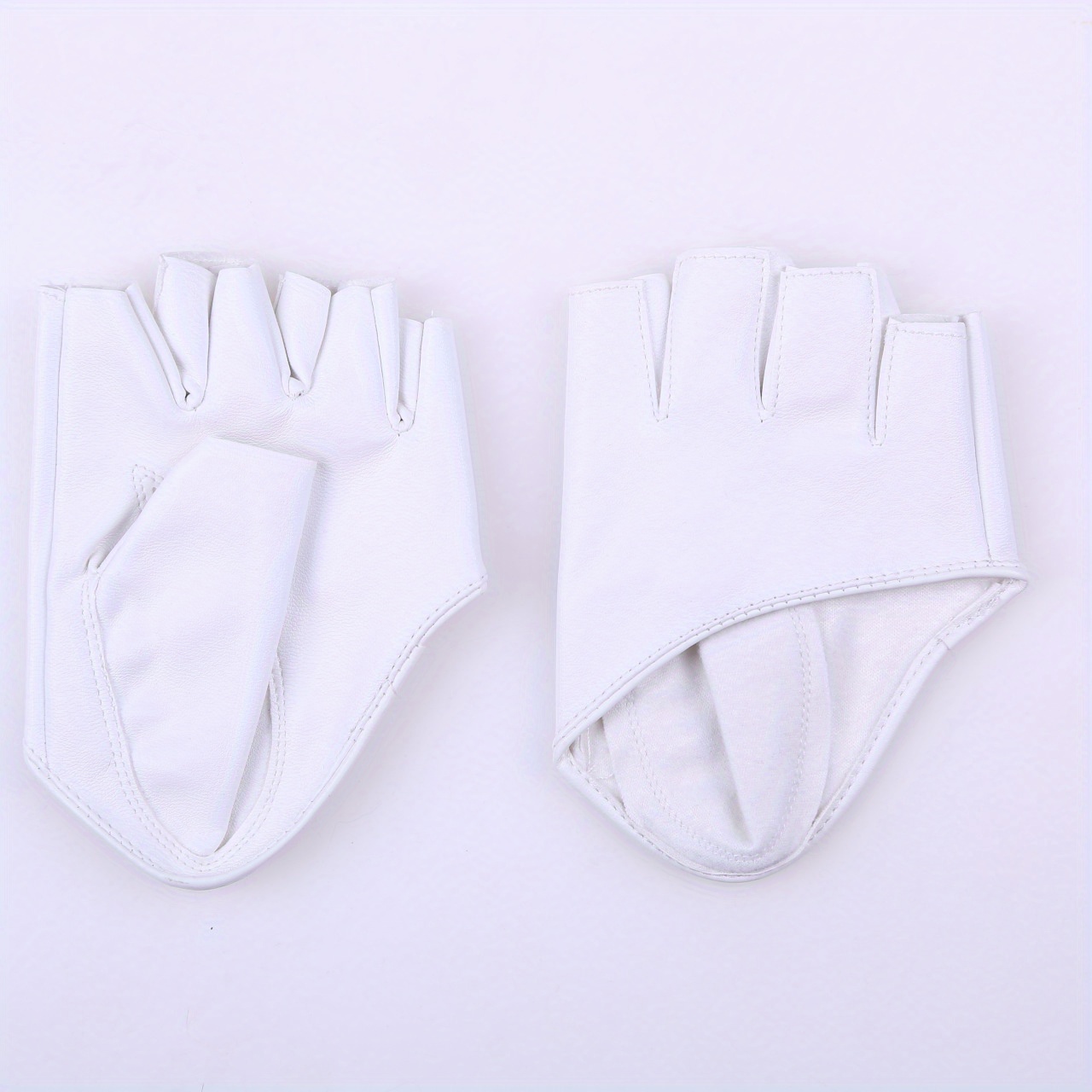 PU Leather Half Finger Gloves for Women