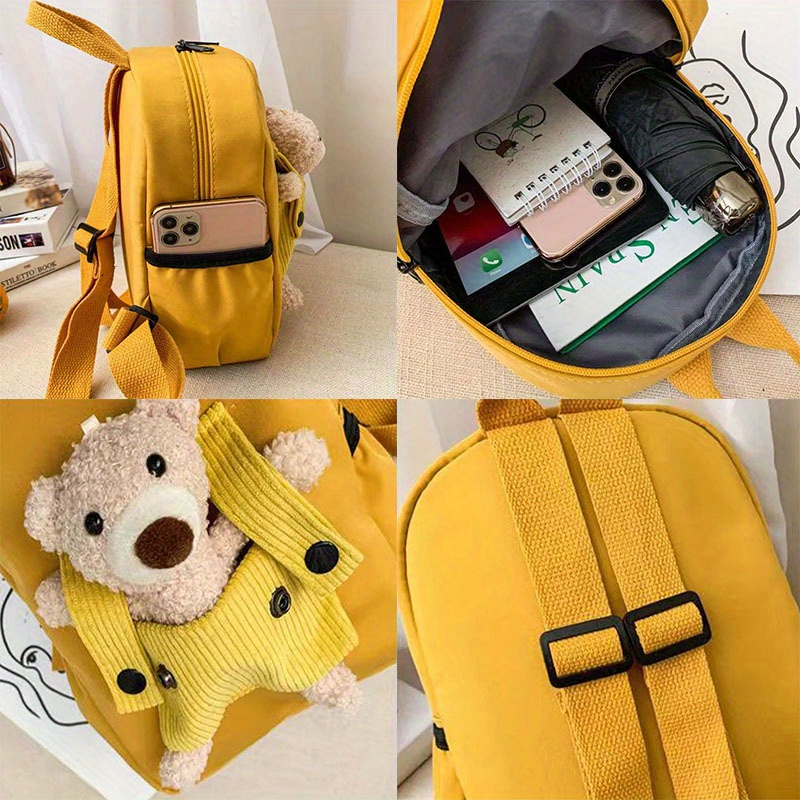 Mochila Infantil Adorable Oso Peluche Extraíble Niños Niñas - Temu