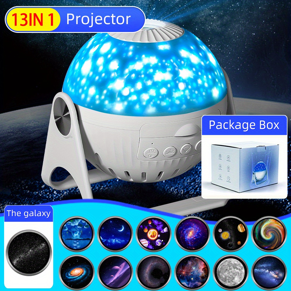 Proyector de estrellas, 13 escenas cósmicas HD, planetario, astronauta,  galaxia, proyector de luz nocturna para dormitorio, proyector de luz  nocturna