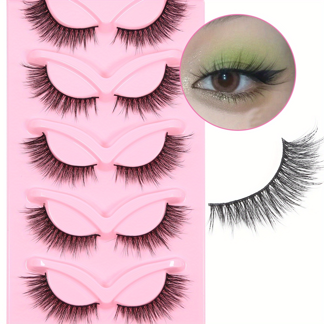 3D Thick False Eyelashes Cat Eye Fluffy Lashes C Curling Lashes