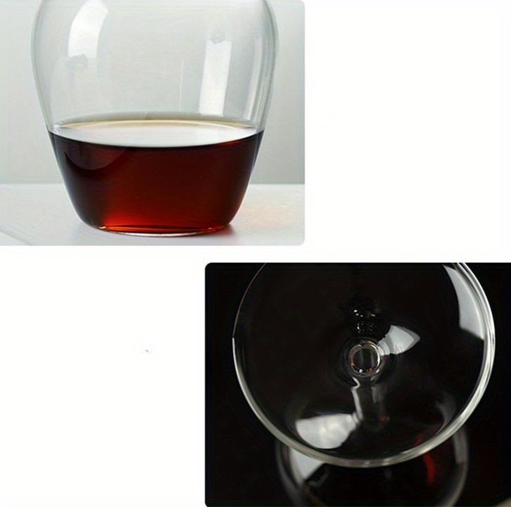 1pc 13.5oz BPA-Free Reusable Upside-Down Wine Goblet Glass - Hawaiian-Inspired Design, Hand Wash Only, Recyclable & Multi-Purpose for Home Bars, Restaurants, Parties, Home Bar Accessory | Elegant Glassware | Clear Glass Construction