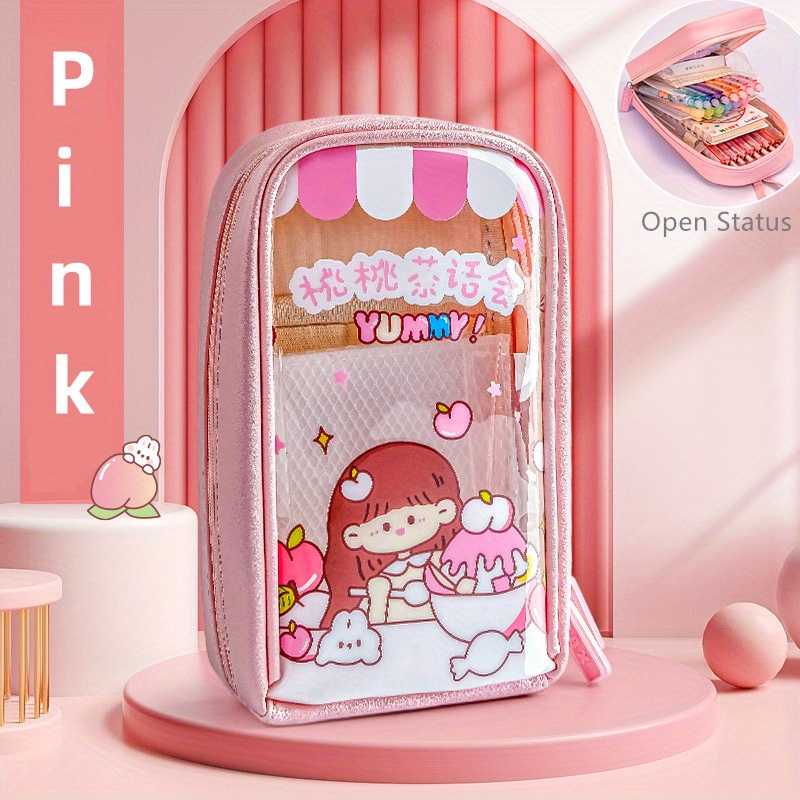 Korean Style Student Pencil Case Cartoon Puppy Cute Stationery Storage Bag  Large Capacity Girls Cosmetic Storage Bag - Temu United Arab Emirates