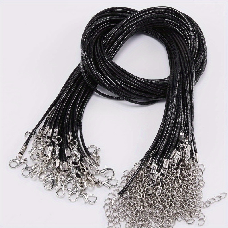 Wholesale Bulk Lot 10pcs Black Waxed Imitation Leather String Necklace Cord