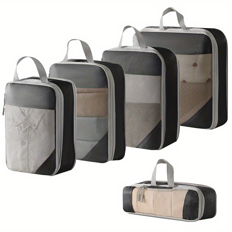 Cubos de equipaje organizadores de maleta, cubos de equipaje de viaje  (beige)