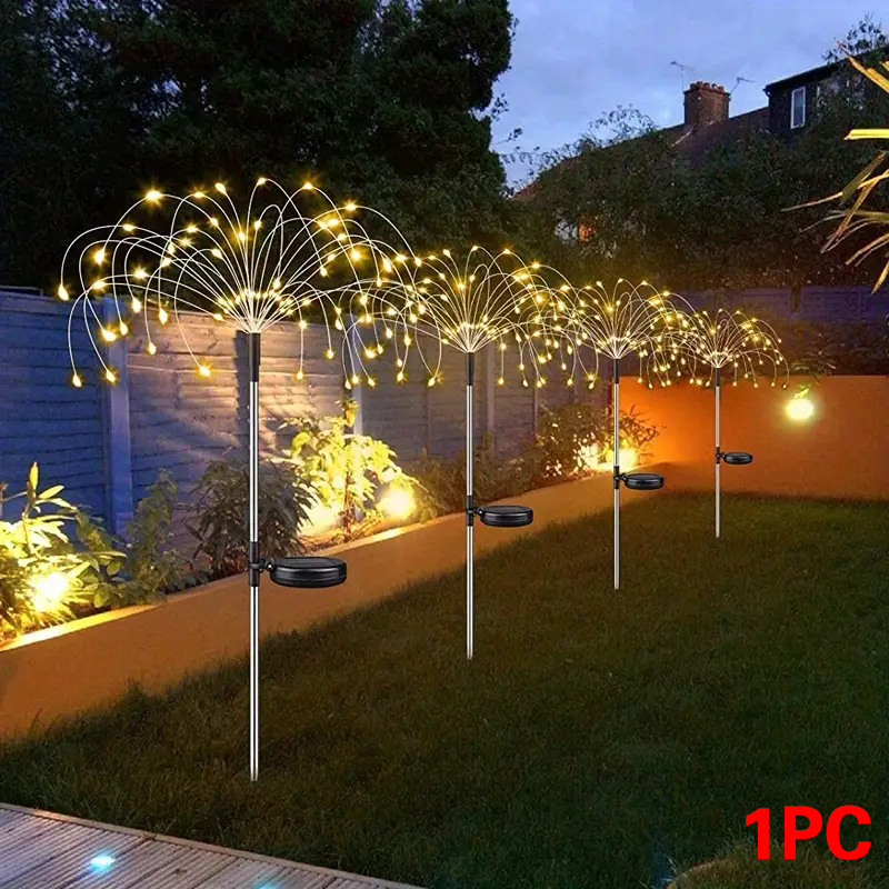 1pc Lampes Solaires De Jardin Extérieures Feux D'artifice - Temu France