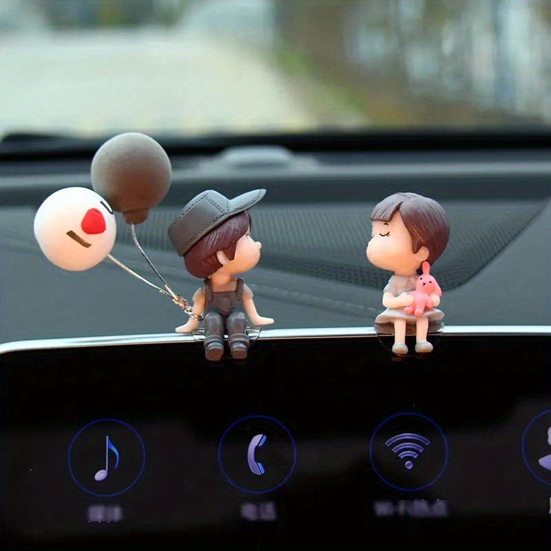 Car Cute Couple Ornaments Kiss Couple Car Interior - Temu