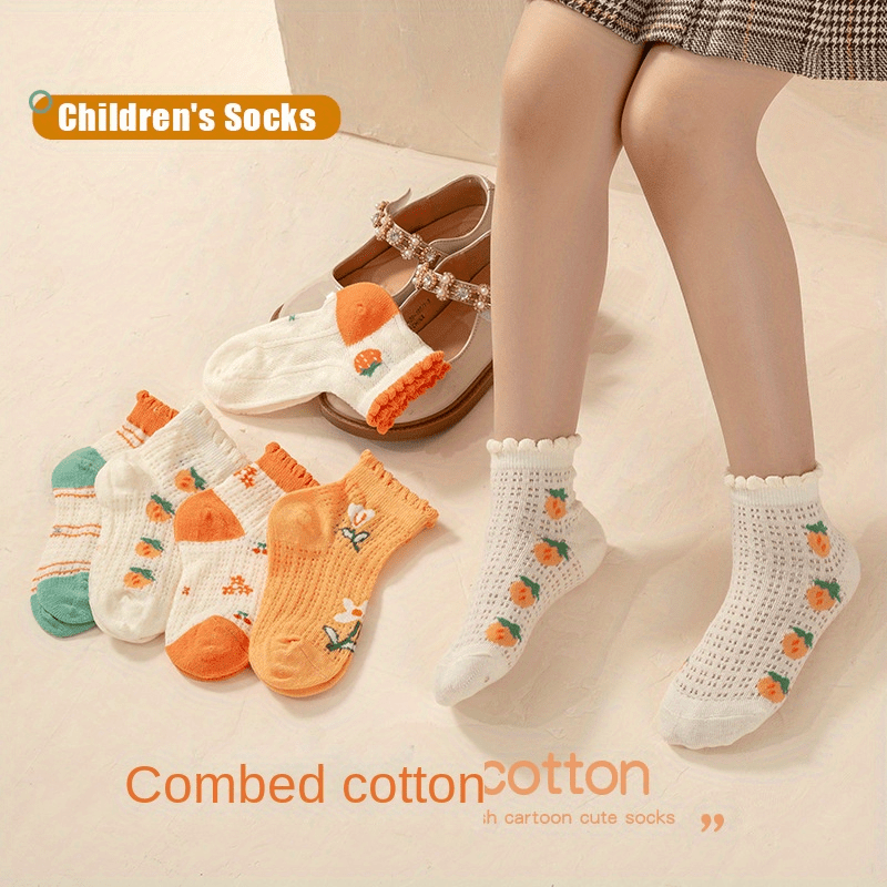 4 Pairs Women's Crew Socks With Bows - Ultra Thin Breathable Cotton Summer Socks | Cute Ankle Socks