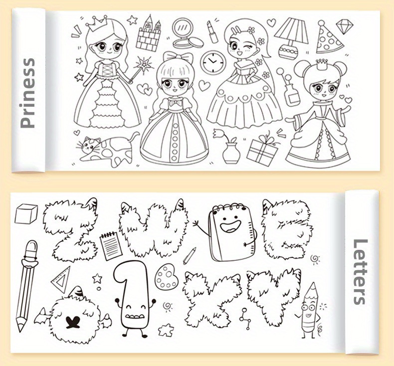 Rollo de dibujo Kawaii para niños, rollo de papel para colorear con relleno  de Color adhesivo, para pintar y dibujar, 300X30CM - AliExpress