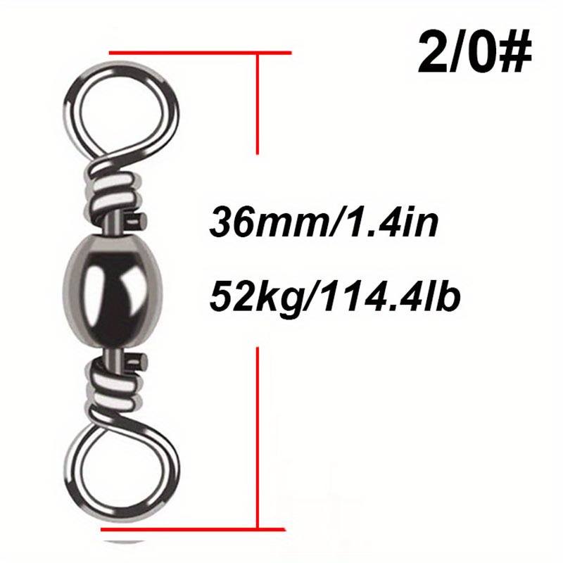 Fishing Swivels Ball Bearing Swivel with Safety Snap Solid Rings