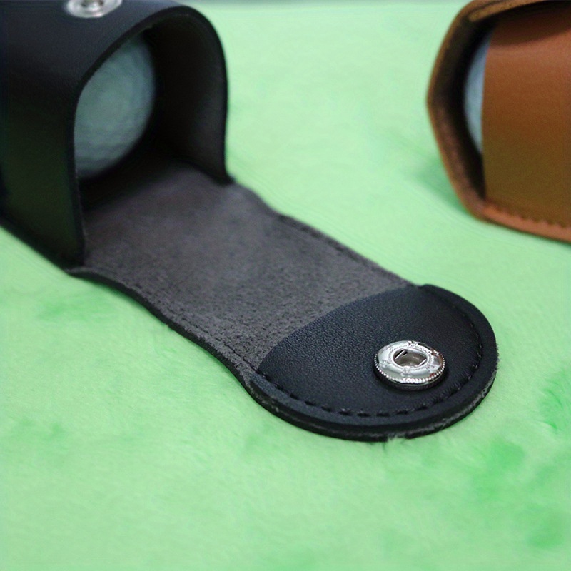 1pc portable mini pu leather golf storage bag waist hanging golf protection bag details 1