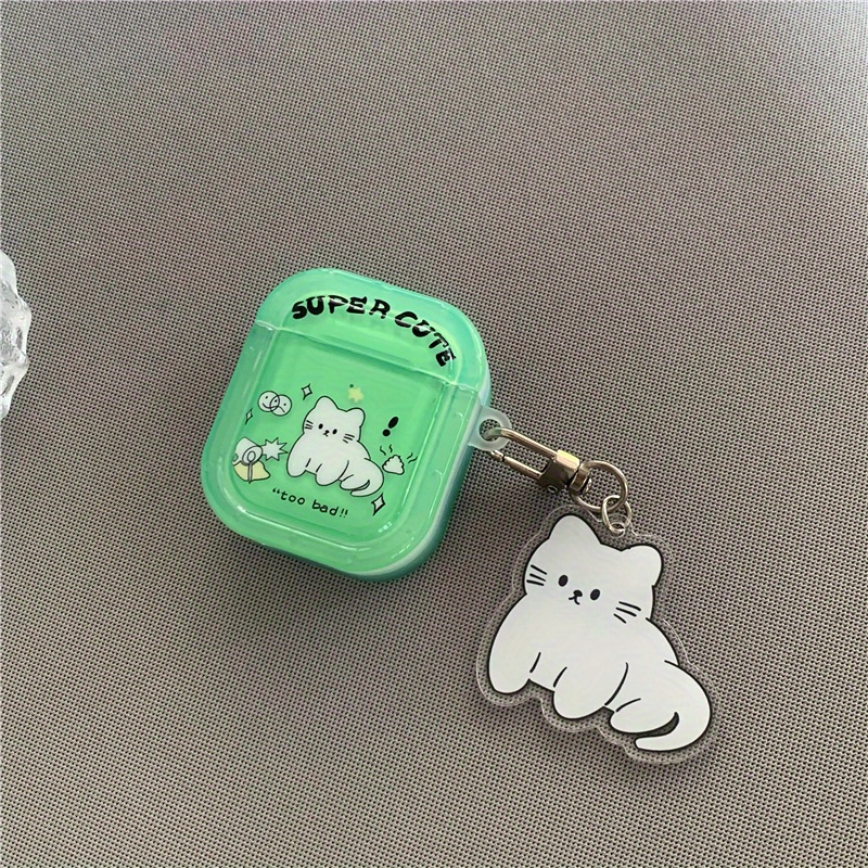 Cute Cat Earphone Case With English Background, Suitable For 1/2/pro/pro2/3 Earphone  Case - Temu