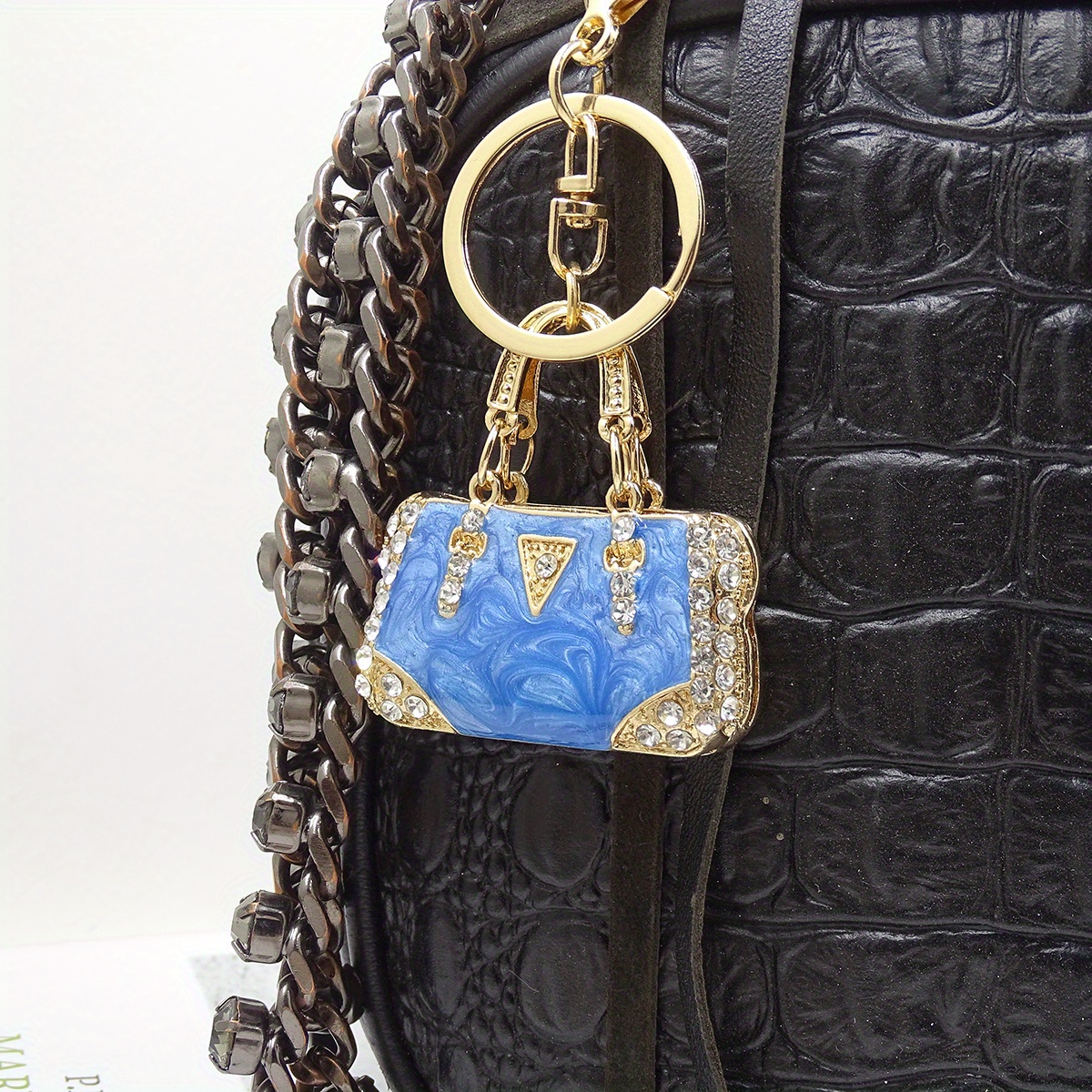 Dragon Zodiac Keychain Cute Bling Rhinestone Animal Alloy Key Chain Ring Purse Bag Backpack Charm Car Hanging Pendant Women Girls Gift,Temu