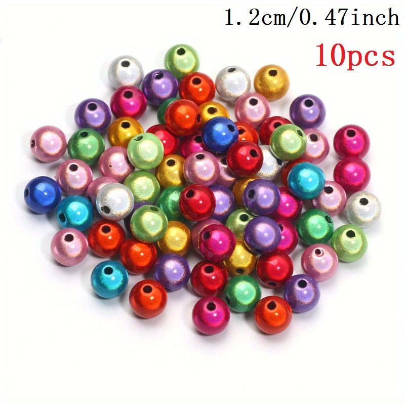 Image of 10~50pcs 6/8/10/12mm Mixed Colors Frosted Acrylic Round Beads For Jewelry Making Supplies Diy Handmade Bracelet Earrings Mobile Phone Chain Jewelry Accessories