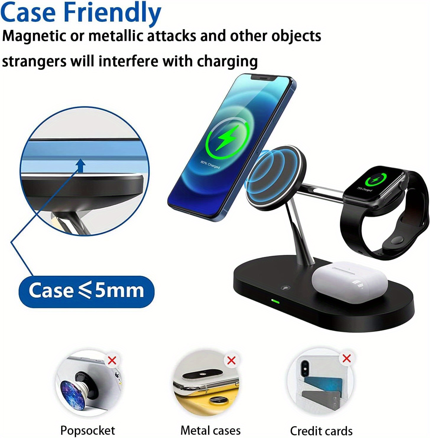 Wireless Charger Iphone Fast Magnetic Qi 1 Wireless Charging - Temu