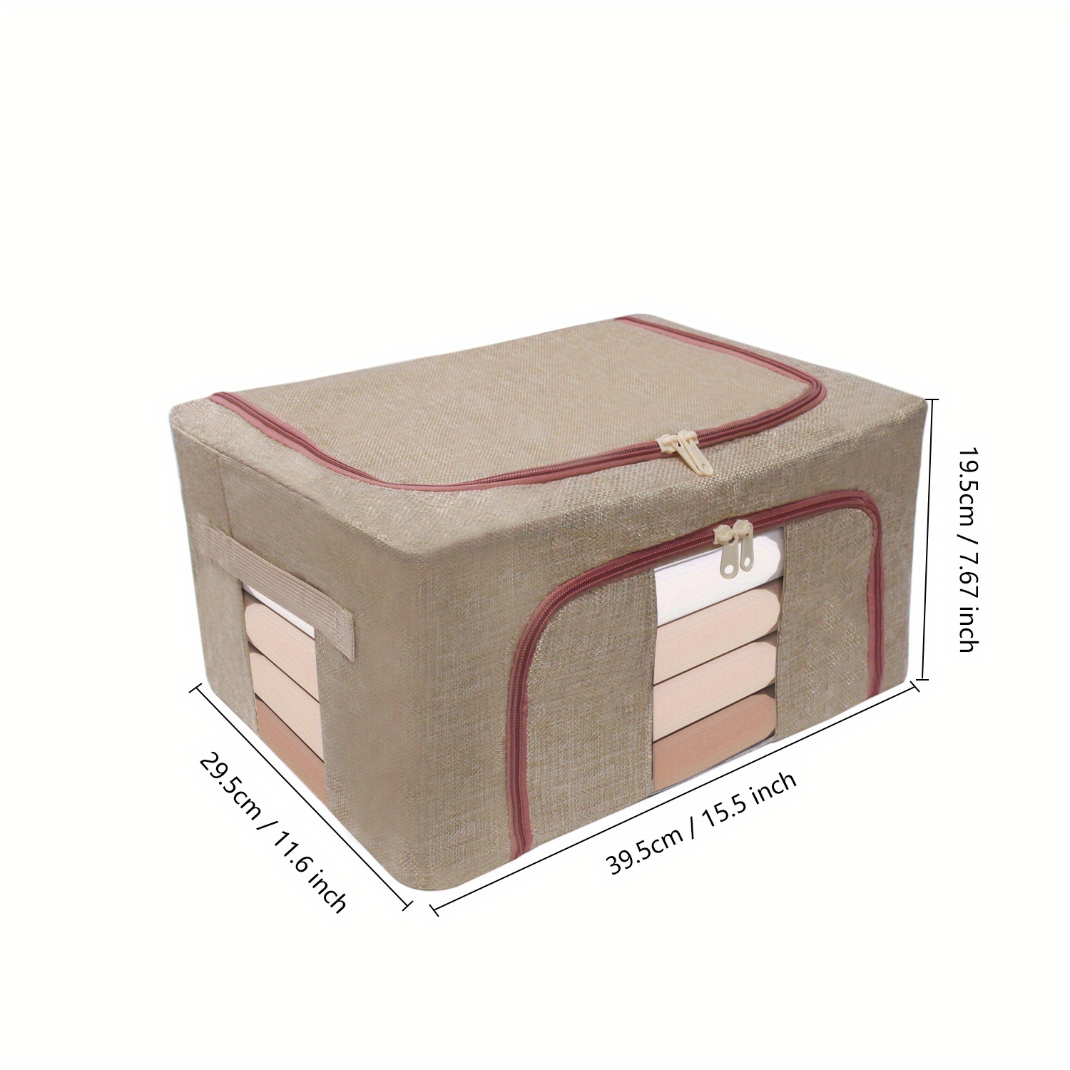 1pc Fabric Storage Box With Clear Window For Closet Organization