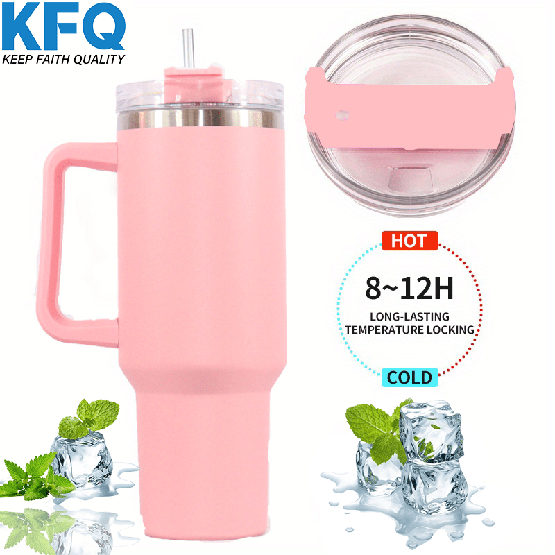 40oz Tumbler with Handle and straw, Hot Pink 40 oz