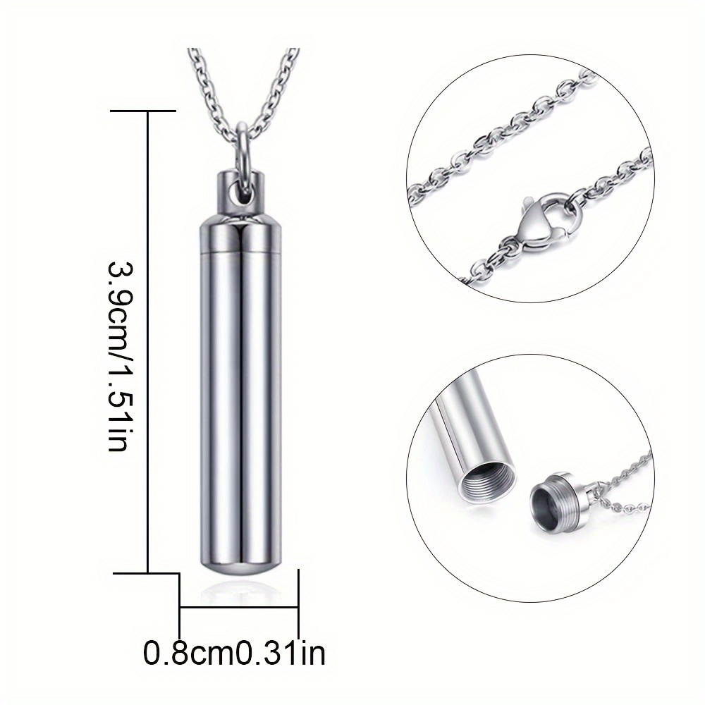 Stainless Steel Jewelry Ashes Urn Cremation Necklace Memorial Keepsake Pendant Waterproof High Quality Engravable
