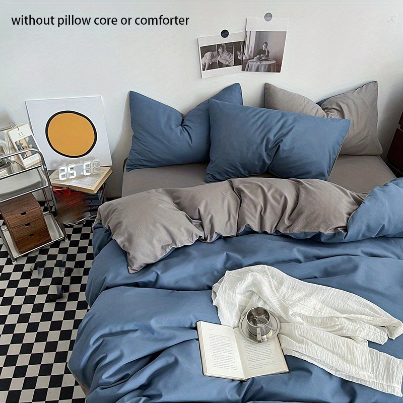 Funda nórdica para edredón y almohada, juego de cama de color