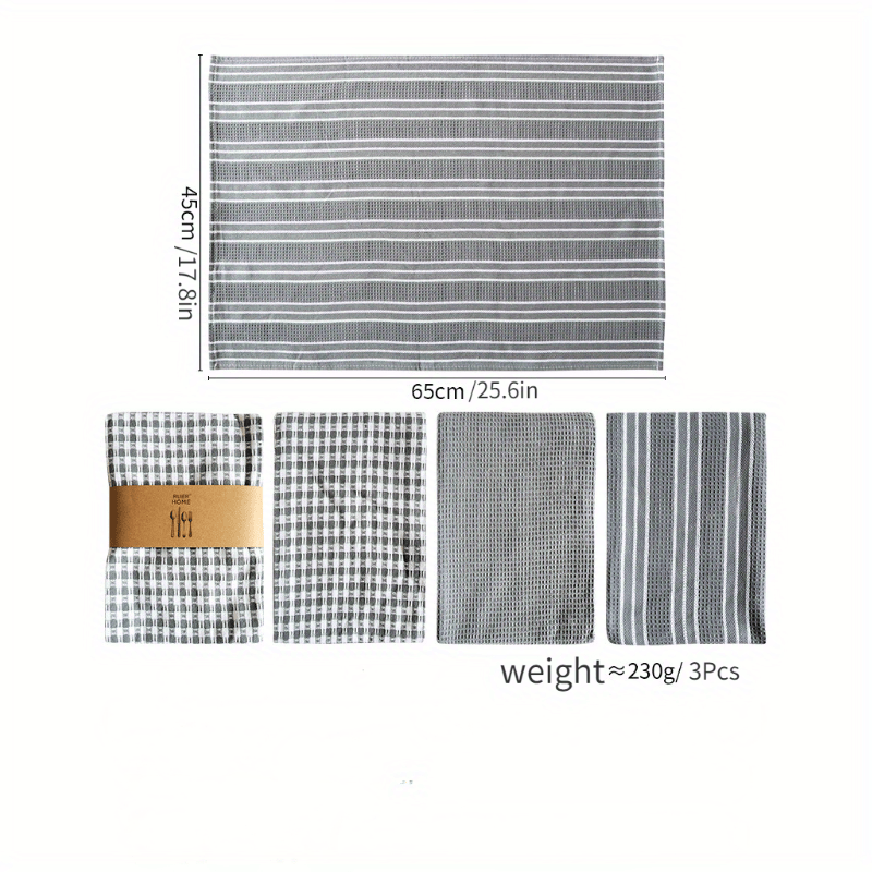 Cotton Yarn-dyed Gray Series Home Fabric Waffle Tea Towel Napkin