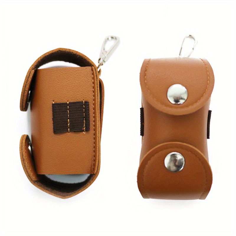 1pc portable mini pu leather golf storage bag waist hanging golf protection bag details 5