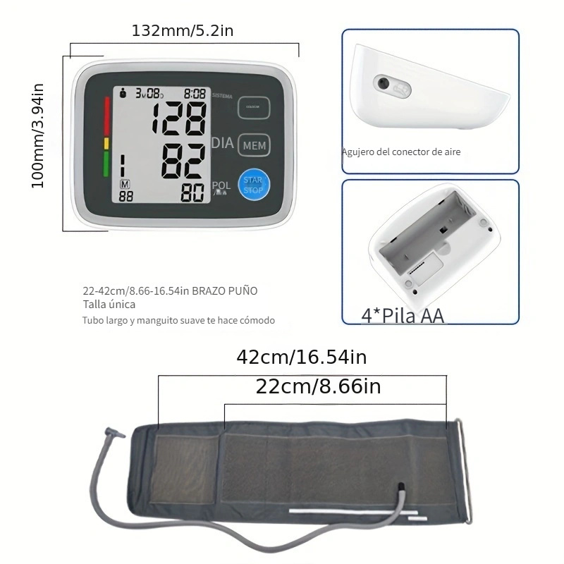 Portable Medical Upper Arm Electronic Blood Pressure Machine With Large  Size Cuff - Temu