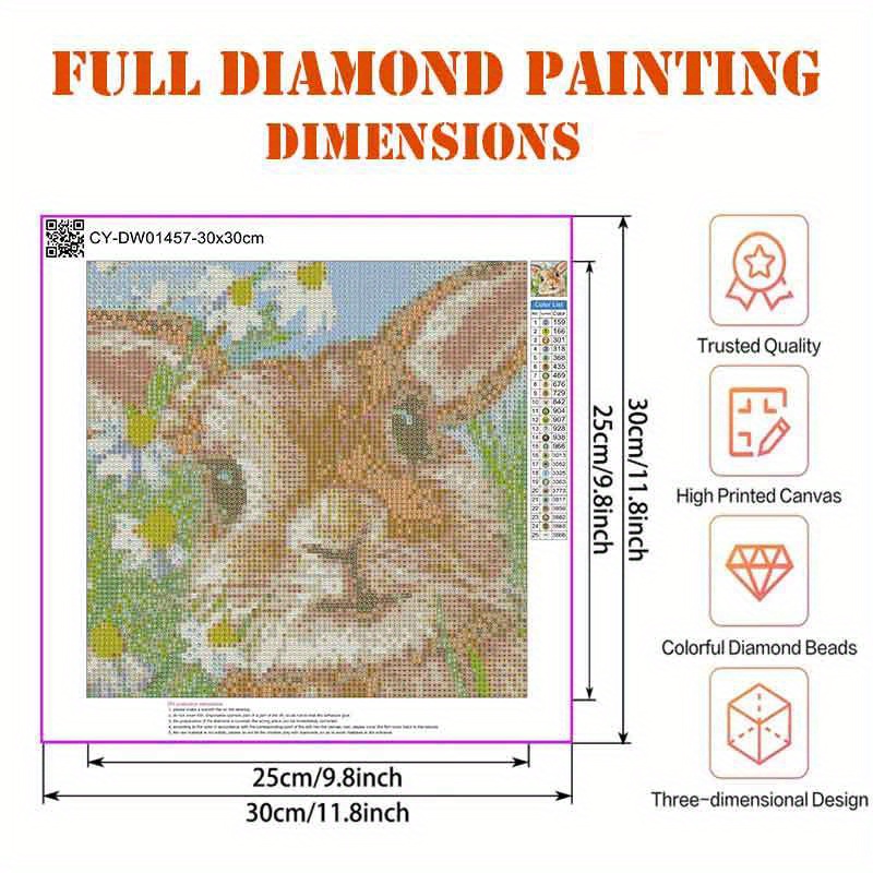 5D Diamond Painting Kits,Spring Bunny Diamond Art Kits 5D Diamond Painting  for Adults Kids Full Round Drill Kit Wall Decoration Crystal Pictures for  Home Wall Decor Gifts (16 x 20 in)