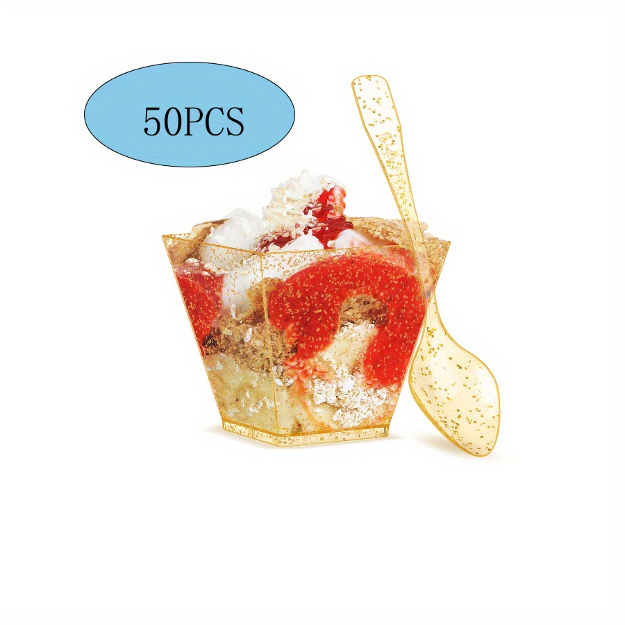 Dessert Cup With Lids Plastic Pudding Cups Ice Cream Cups - Temu
