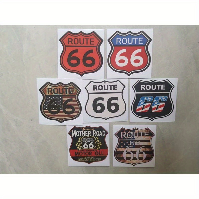 Autocollant road 66 US sticker route 66 pour déco portes, motos - ref  200119 - Stickers Autocollants personnalisés