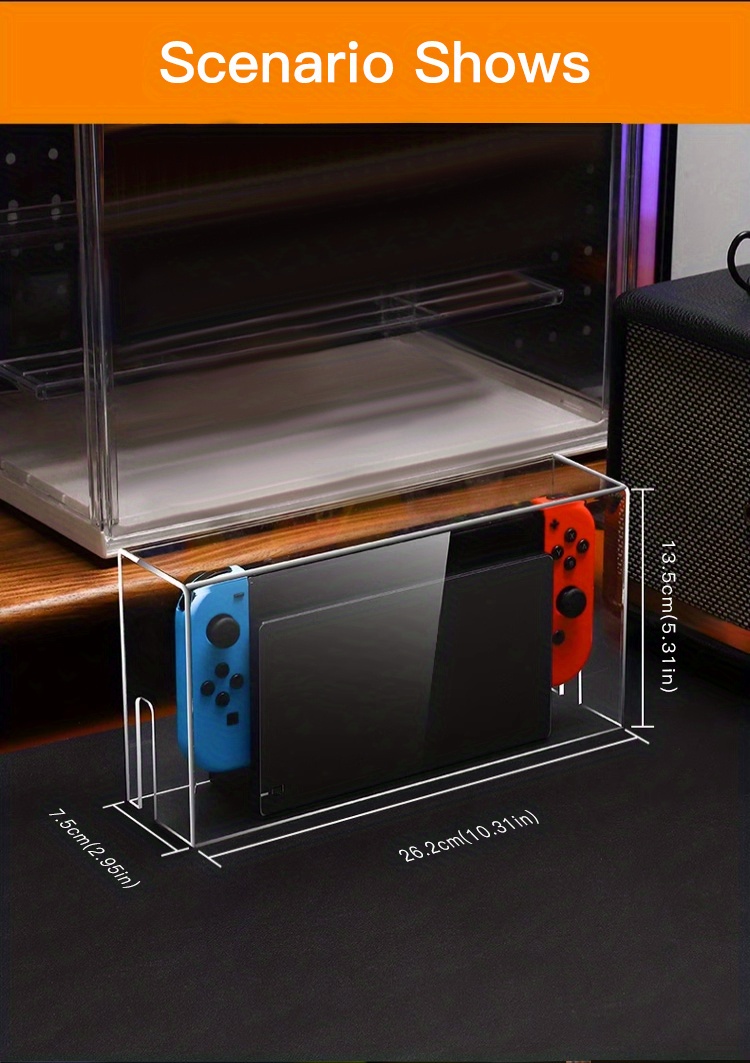 acrylic transparent game console base protective case dust cover for nintendo switch switch oled details 8