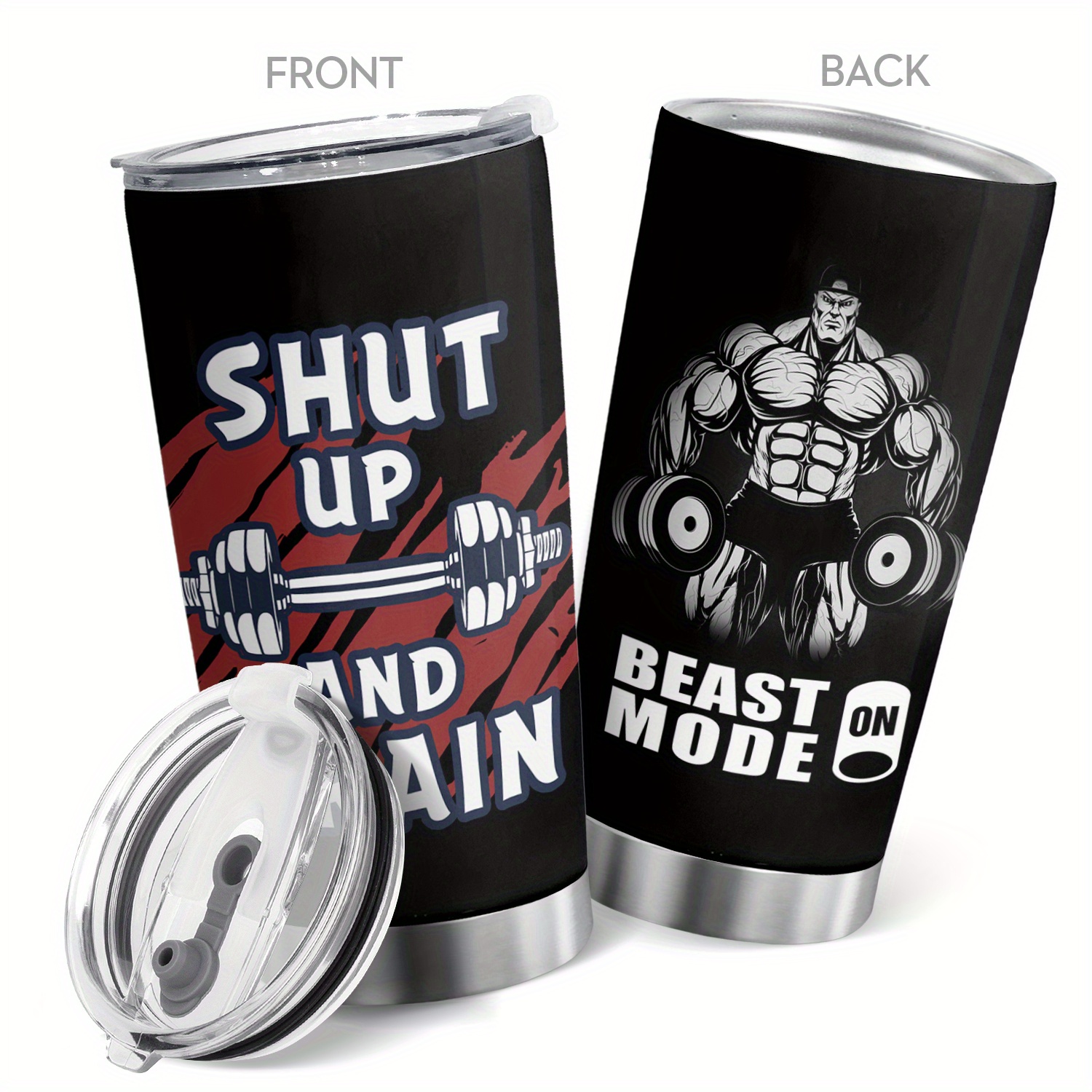 Gym Tumbler Beast Mode On Motivational Workout Sayings Fitness