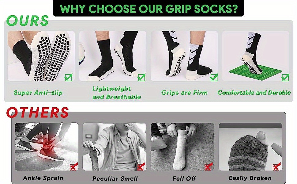 Jspupifip 4 Pair Grip Socks, Soccer Grip Socks Men Speed Ankle Anti Slip  Football Sock for Women Girls Boys Youth Teen Kids(Black) at  Men's  Clothing store